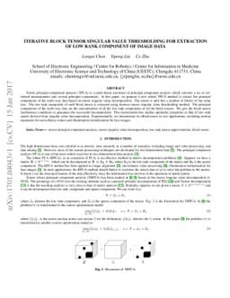 Iterative Block Tensor Singular Value Thresholding for Extraction of Low
  Rank Component of Image Data
