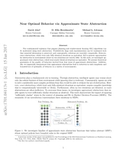Near Optimal Behavior via Approximate State Abstraction