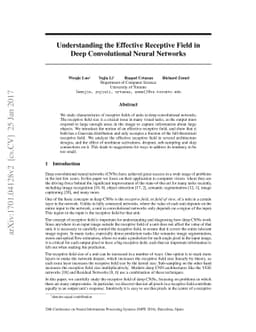 Understanding the Effective Receptive Field in Deep Convolutional Neural
  Networks
