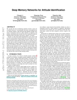 Deep Memory Networks for Attitude Identification