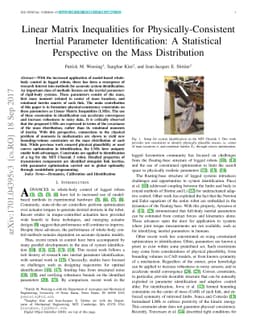 Linear Matrix Inequalities for Physically-Consistent Inertial Parameter
  Identification: A Statistical Perspective on the Mass Distribution