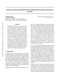 Image Generation and Editing with Variational Info Generative
  AdversarialNetworks
