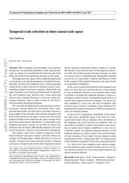 Temporal scale selection in time-causal scale space