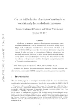 On the tail behavior of a class of multivariate conditionally
  heteroskedastic processes