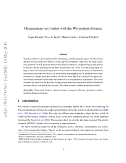 On parameter estimation with the Wasserstein distance