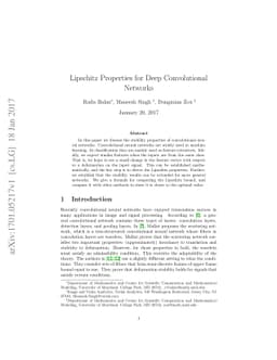 Lipschitz Properties for Deep Convolutional Networks