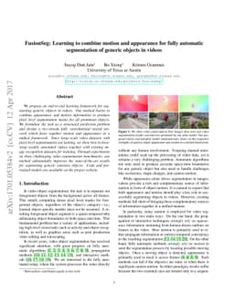 FusionSeg: Learning to combine motion and appearance for fully automatic
  segmention of generic objects in videos