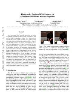 Higher-order Pooling of CNN Features via Kernel Linearization for Action
  Recognition