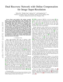 Dual Recovery Network with Online Compensation for Image
  Super-Resolution