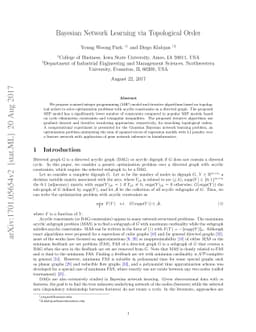 Bayesian Network Learning via Topological Order