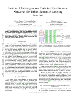 Fusion of Heterogeneous Data in Convolutional Networks for Urban
  Semantic Labeling (Invited Paper)