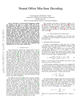 Neural Offset Min-Sum Decoding