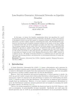 Loss-Sensitive Generative Adversarial Networks on Lipschitz Densities