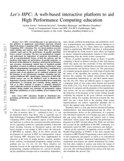 Let's HPC: A web-based interactive platform to aid High Performance
  Computing education