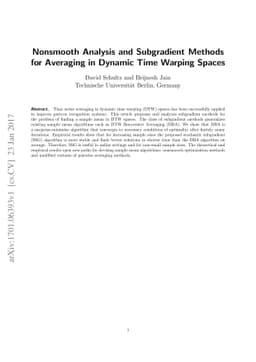 Nonsmooth Analysis and Subgradient Methods for Averaging in Dynamic Time
  Warping Spaces