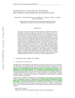 Outrageously Large Neural Networks: The Sparsely-Gated
  Mixture-of-Experts Layer