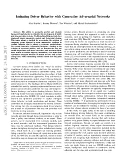 Imitating Driver Behavior with Generative Adversarial Networks
