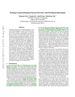Training Group Orthogonal Neural Networks with Privileged Information