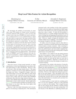 Deep Local Video Feature for Action Recognition