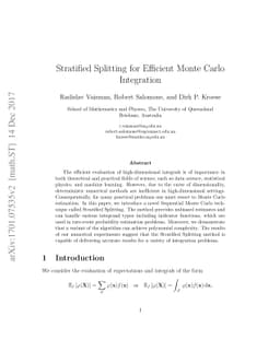 Stratified Splitting for Efficient Monte Carlo Integration