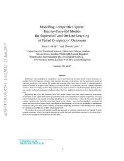 Modelling Competitive Sports: Bradley-Terry-Élő Models for
  Supervised and On-Line Learning of Paired Competition Outcomes