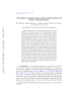 Network classification with applications to brain connectomics