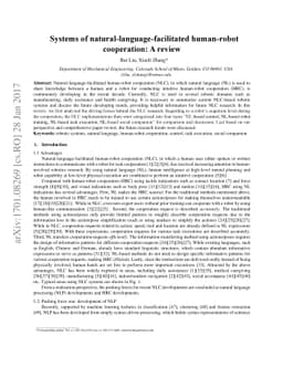 Systems of natural-language-facilitated human-robot cooperation: A
  review
