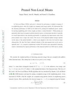 Pruned non-local means