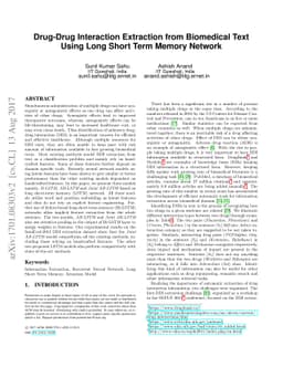 Drug-Drug Interaction Extraction from Biomedical Text Using Long Short
  Term Memory Network