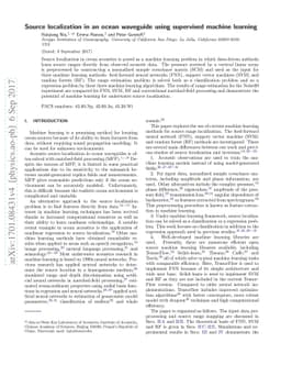 Source localization in an ocean waveguide using supervised machine
  learning