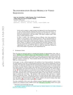 Transformation-Based Models of Video Sequences