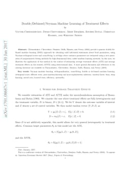 Double/Debiased/Neyman Machine Learning of Treatment Effects
