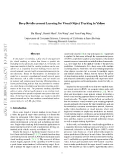Deep Reinforcement Learning for Visual Object Tracking in Videos
