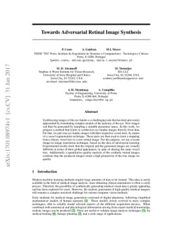 Towards Adversarial Retinal Image Synthesis