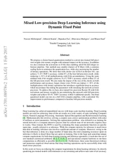 Mixed Low-precision Deep Learning Inference using Dynamic Fixed Point
