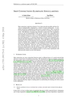 Skip Connections Eliminate Singularities