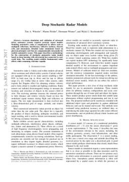 Deep Stochastic Radar Models