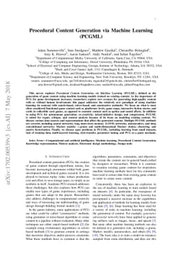 Procedural Content Generation via Machine Learning (PCGML)