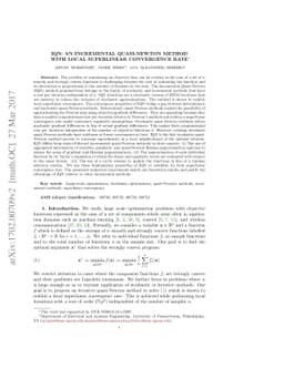 IQN: An Incremental Quasi-Newton Method with Local Superlinear
  Convergence Rate