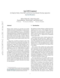 Intel MPX Explained: An Empirical Study of Intel MPX and Software-based
  Bounds Checking Approaches