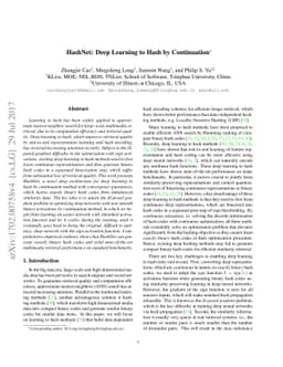 HashNet: Deep Learning to Hash by Continuation