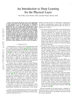 An Introduction to Deep Learning for the Physical Layer