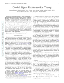 Guided Signal Reconstruction Theory