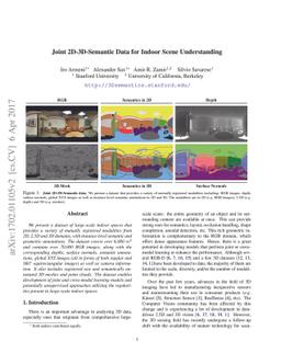 Joint 2D-3D-Semantic Data for Indoor Scene Understanding