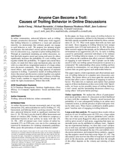 Anyone Can Become a Troll: Causes of Trolling Behavior in Online
  Discussions