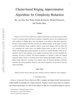 Cluster-based Kriging Approximation Algorithms for Complexity Reduction