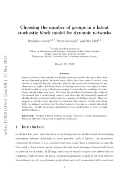 Choosing the number of groups in a latent stochastic block model for
  dynamic networks