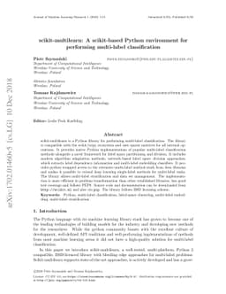 A scikit-based Python environment for performing multi-label
  classification