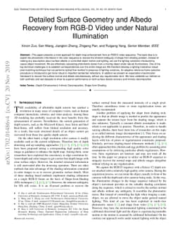 Detailed Surface Geometry and Albedo Recovery from RGB-D Video Under
  Natural Illumination