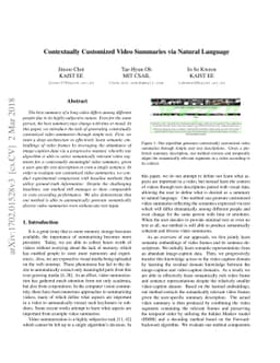 Contextually Customized Video Summaries via Natural Language